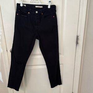 Levi’s Wedgie Distressed Straight Jeans